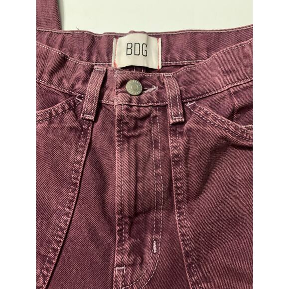 BDG Urban‎ Outfitters Kate High Waisted Baggy Cargo Jean Plum Women Size 24 - Picture 7 of 9